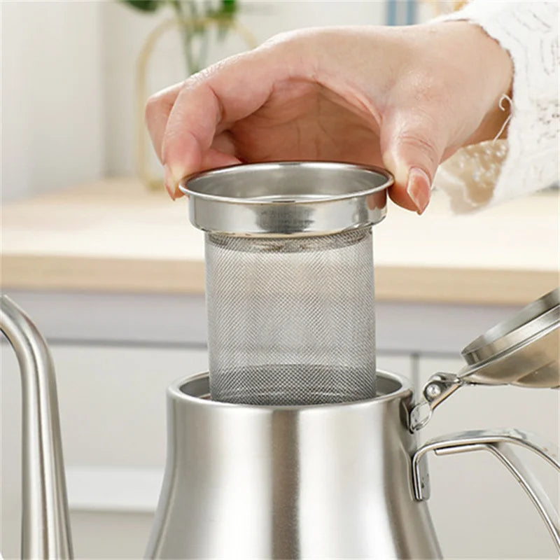 1.5L Tea Kettle 304 Stainless Steel Teapot,With Removable Infuser for Loose Flower Tea Coffee Kettle for Induction Cooker Safe