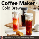 1L cold brew coffee maker manual cold water coffee maker and high capacity water bottle summer portable juice tea coffee kettle