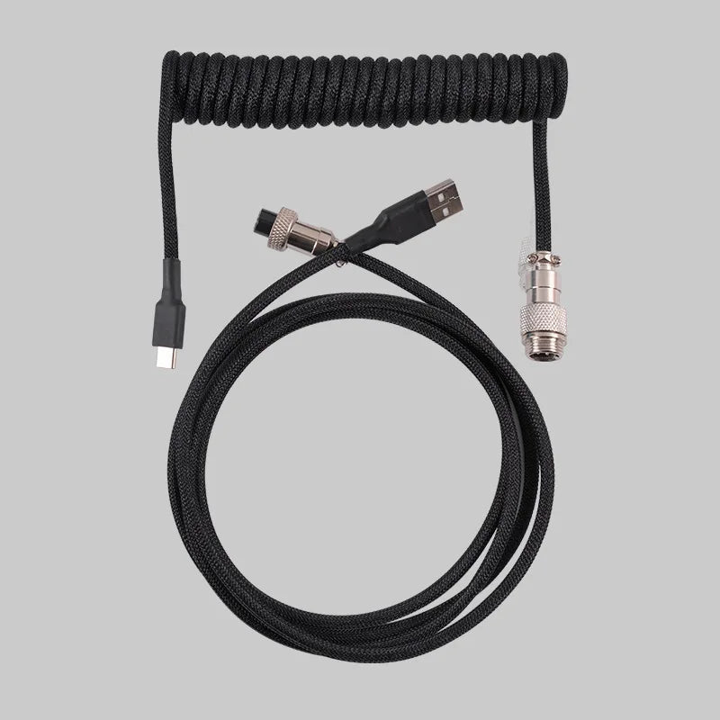 3M Type C Mechanical Keyboard Coiled Cable USB Keyboard Wire Mechanical Keyboard Aviator Desktop Computer Aviation Connector