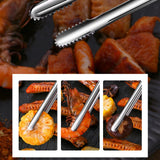 Grill Tongs Stainless Steel Food Tongs Metal Kitchen Tweezers Cooking Utensils for Salad Fish Steak Barbecue Buffet