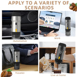 60ml portable electric wireless heating coffee machine suitable for coffee capsule/powder car travel and family camping travel