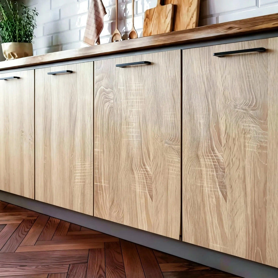 55cm Width Waterproof Vinyl Wood Grain Stickers Self Adhesive Wallpaper for Wardrobe Cupboard Table Closet Bedroom Home Decor