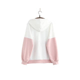 Harajuku Funny Women Hoodies 100% Cotton Winter Plus Fleece Cute Pink Anime Sweatshirt Teen Girl Kawaii Long Sleeve Y2K Hoodie