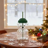 2026 New 500ML Cute Bear Cup Durable and Convenient Coffee,  and Cocktail Beverage Utensils, Cute Bear Straw Glass ，plastic Cup