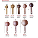 Beech/Walnut Wooden Measuring Spoon 7.5/10/15/20/30/45ML Multipurpose Coffee Tea Sugar Spice Spoon Kitchen Gadgets Milk Powder