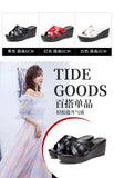 High quality summer leather wedge sandals for women 6cm mid heel new 2025 size 32 33 42 43 platform open toe elegant shoe black
