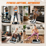 Full-Body Vibration Plate Exercise Machine Fitness Equipment Workout 330lbs Weight Loss with Resistance Bands Remote Control