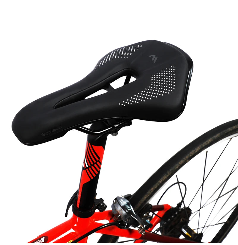 WEST BIKING Bicycle Saddle Hollow Breathable Road Bike Seat Ultralight Durable Shockproof Bicycle Seat Cushion Cycling Parts