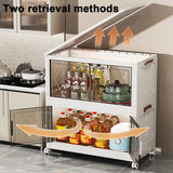 4 Tier Folding Storage Boxes with Doors & Wheels Plastic Storage Containers Foldable Organization for Living Room Bedroom Office