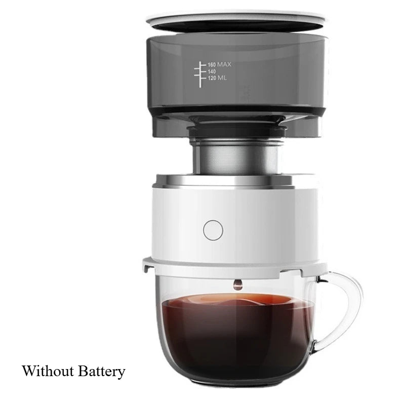 Electric Coffee Maker Portable Mini Coffee Machine 304 Stainless Steel Hand Rushing Coffee Pot for Travel Portable Home Brew Pot