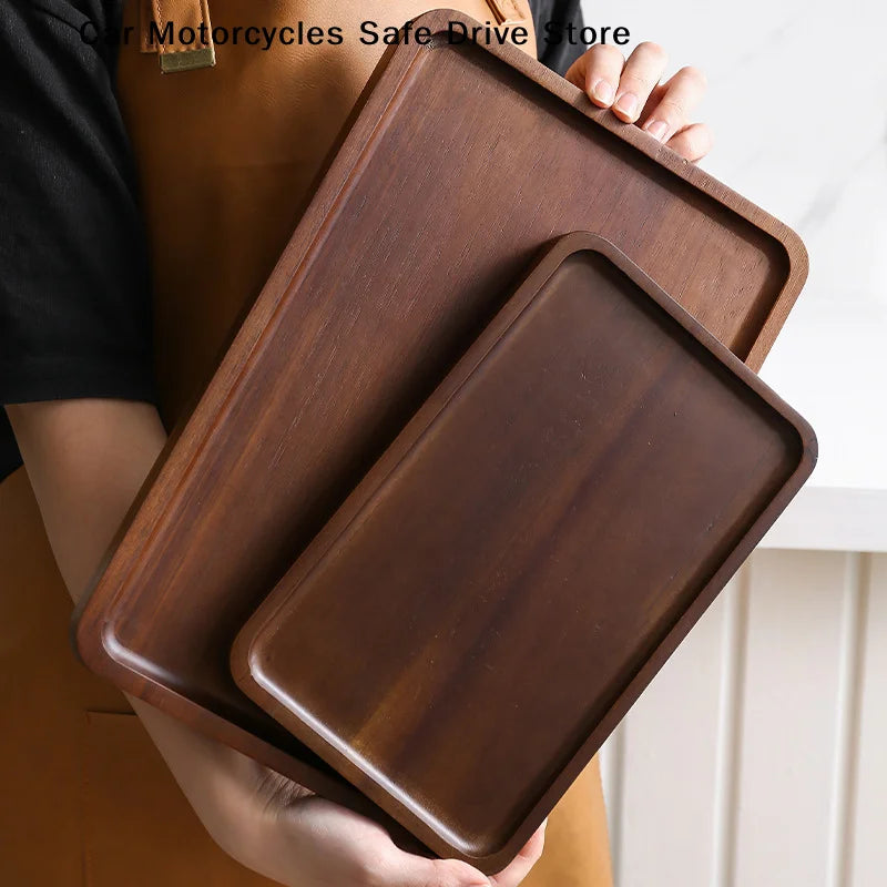 Wooden Tray Whole Piece Walnut No Splicing Wooden Serving Board Natural Cut Wooden Serving Trays Coffee Tea Trays New Tableware