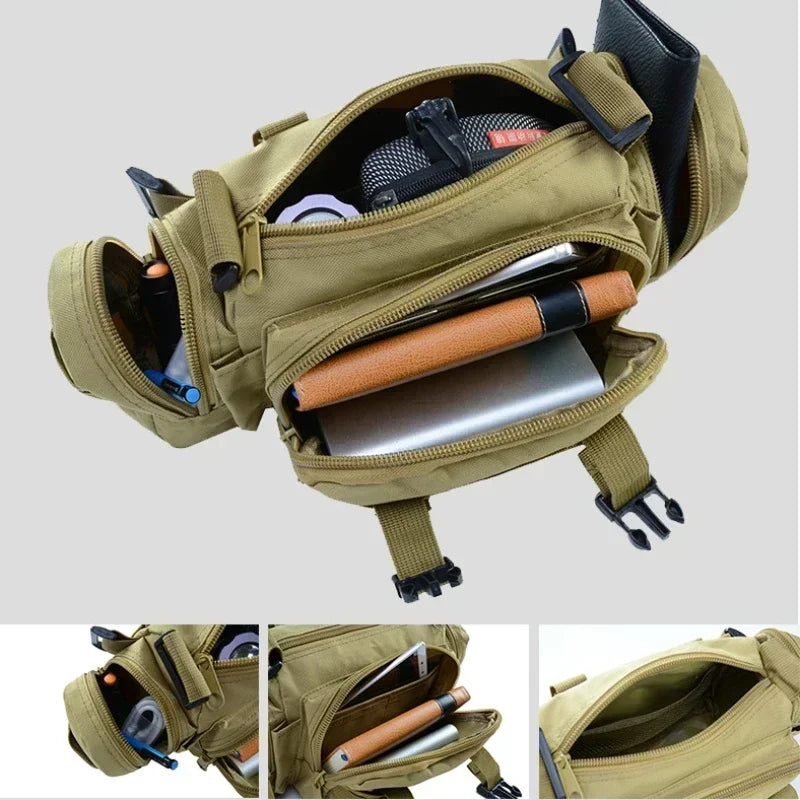 Outdoor Hiking Waist Bag 600D Waterproof Oxford Climbing Shoulder Bags Fishing Camping Hiking Pouch Chest Bag