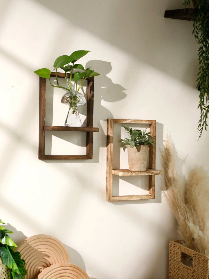 Wooden Display Shelf Floating Shelves Rustic Wood Shelves Wall Storage for Bedroom Kitchen Over Toilet Small Wall Mounted Gifts