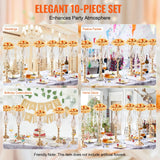VEVOR Tall Crystal Wedding Flower Stand Metal Wedding Centerpiece Vase Gold Flower Holders Floral Display Rack for Wedding