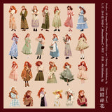 50pcs Kawaii Girl PET Sticker pack DIY Scrapbooking Decor Photo Album Creative Stationery Collage Materials Stickers