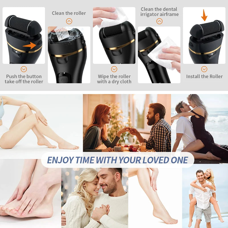 USB Powered Electric Foot Grinder Callus Remover Rechargeable with Adjustable Speeds for Men & Women's Pedicure Care