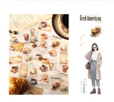 30-Sheet Vintage Coffee Theme Sticker Pack, Retro Coffee Culture Designs & Crisp Details, Perfect for Journal Embellishment