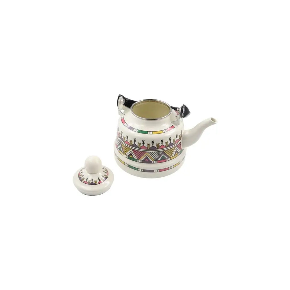 Classic Design Enamel Enamel Tea Kettle European Style Handmade Tea Pot Unbreakable No Whistling Water Kettle Restaurant