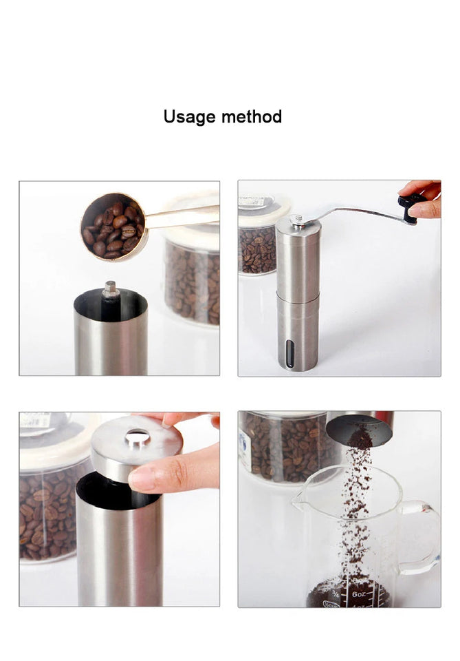 Manual Coffee Grinder Portable Coffee Bean Grinders Mini Stainless Steel Easy Hand Handmade Mill Foamer Kitchen Accessories Tool