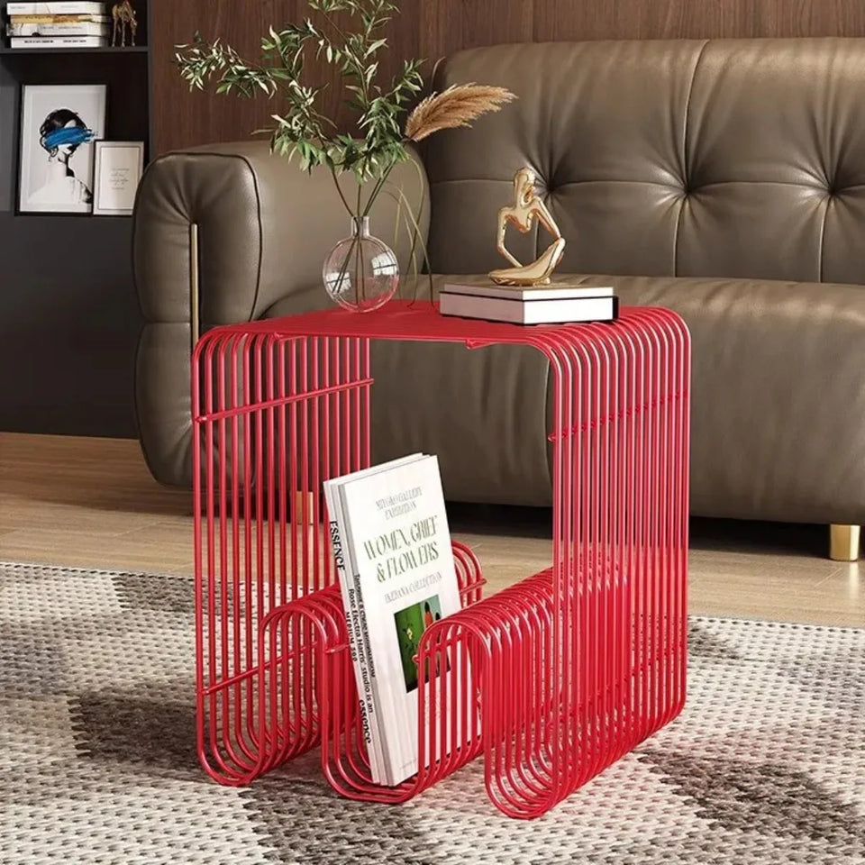 Sleek Modern Metal Shelf - Multi-Functional Wall & Floor Organizer for Coffee Tables, Sofas, and Bedside Storage