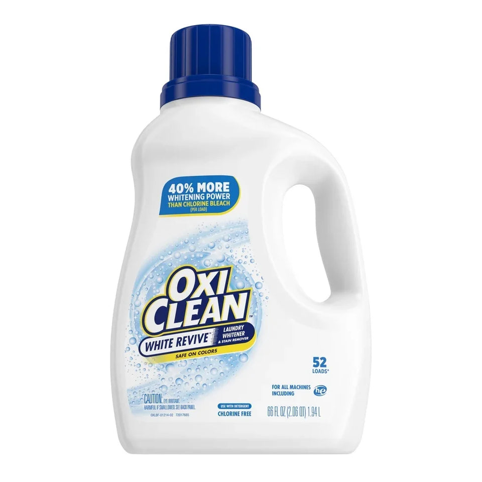 White Laundry Whitener Oxygen Stain Remover Liquid Safe Color 66 fl oz Laundry Booster Pre-Treat Stains Brightens Whites Perfect