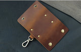 100 % Genuine leather   Multi-function Key Bag High Quality Crazy Horse leather Key Pouch Unisex Leather Business Gift