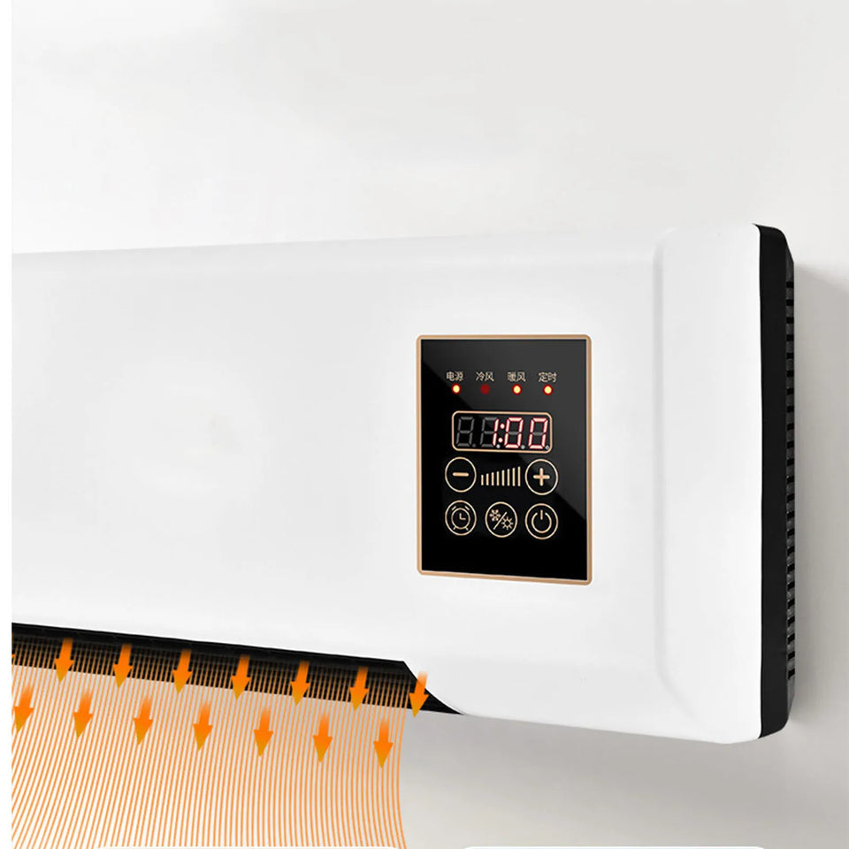 2 in 1  Portable Air Conditioning Cool Warm Dual Use Wall Mounted Heater 1800W Wall Mounted with Remote Control for Bedroom