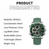NAVIFORCE Top Military Quartz Watches for Men Luxury Sports Chronograph Watch Waterproof Clock Leather LED Digital WristWatch