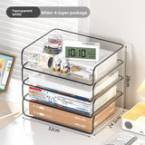 Desk Letter Tray Set, A4 Size Clear PET Stackable Document Organizer Office Desktop File Paper Holder Book Storage Rack.
