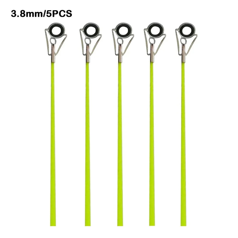 5pcs 40cm Fishing Rod Tip Retractable Carbon Fiber Fiberglass Fishing Pole with Top Ring Boat/Raft Rod Tip Spare Tail Fiberglass
