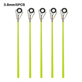 5pcs 40cm Fishing Rod Tip Retractable Carbon Fiber Fiberglass Fishing Pole with Top Ring Boat/Raft Rod Tip Spare Tail Fiberglass