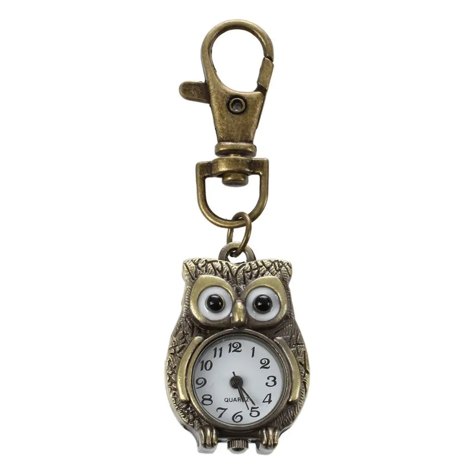 FZFZ Keychain Clock Keyring Owl Shape 37X24Mm