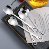 Coffee Spoons Creative Valentines Day Coffeeware Heart-Shaped Silver Kitchen Accessories Dinnerware Portable Stainless Steel