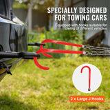 SucceBuy G80 V Bridle Chain Towing Chain Bridle with 15" J Hooks & Grab Hooks Transport Tow Chains for Flatbed Trailer Wrecker