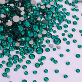 1440Pcs Mix Size Glass Flatback Rhinestone Glitter Crystal AB Round Diamond Non Hotfix Glue On Stone for DIY Nail Art Decoration