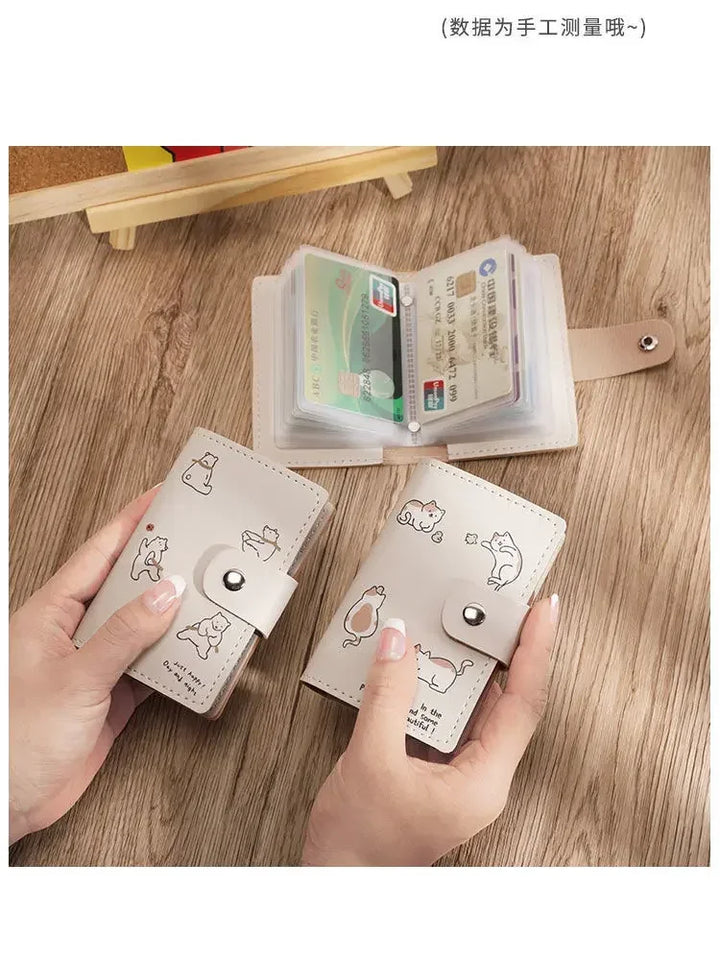 10 Slots Card Holder Business Card Photocards Holder Kawaii Credit Bank Card Case Portable Cash Clutch Wallet Desk Organizer