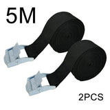 2pcs 5M Car Tension Rope Tie Down Strap Strong Ratchet Belt Car Luggage Bag Cargo Lashing Strap for Truck Motorcycle Bike Boat