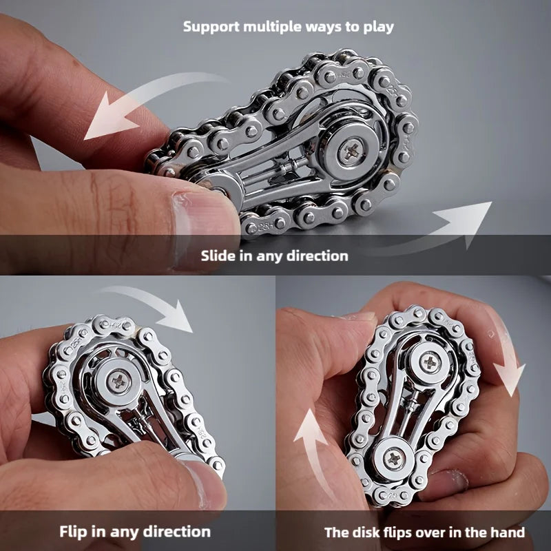 New EDC Sprockets Flywheel Gyro - Antistress Anxiety Metal Bike Chains Fingertip Spinner Fidget Toys For Adult