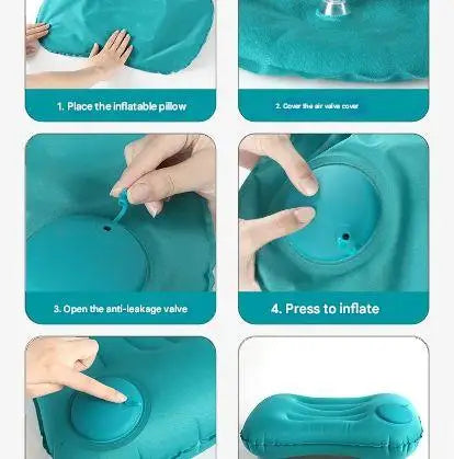 Camping Inflatable Pillow Portable Ultralight Travel Hiking Air Sleeping Pillow for Neck and Lumbar Support