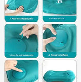 Camping Inflatable Pillow Portable Ultralight Travel Hiking Air Sleeping Pillow for Neck and Lumbar Support