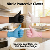 100 PCS Black Nitrile Gloves Thickened Disposable Gloves for Cleaning Hairdressing  Waterproof Dishwashing Tattoo Gloves