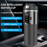 E-ACE 12/24V Car Heat Mug 500ML Car Kettle Stainless Steel Heating Travel Cup Dry burn Protection Coffee Tea Instant Noodles