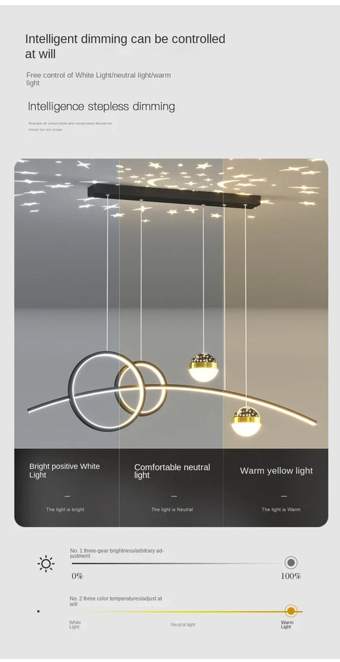 Restaurant Pendant Lights, Modern and Minimalist Bar Lighting Fixtures Long Table Lights Creative Restaurant