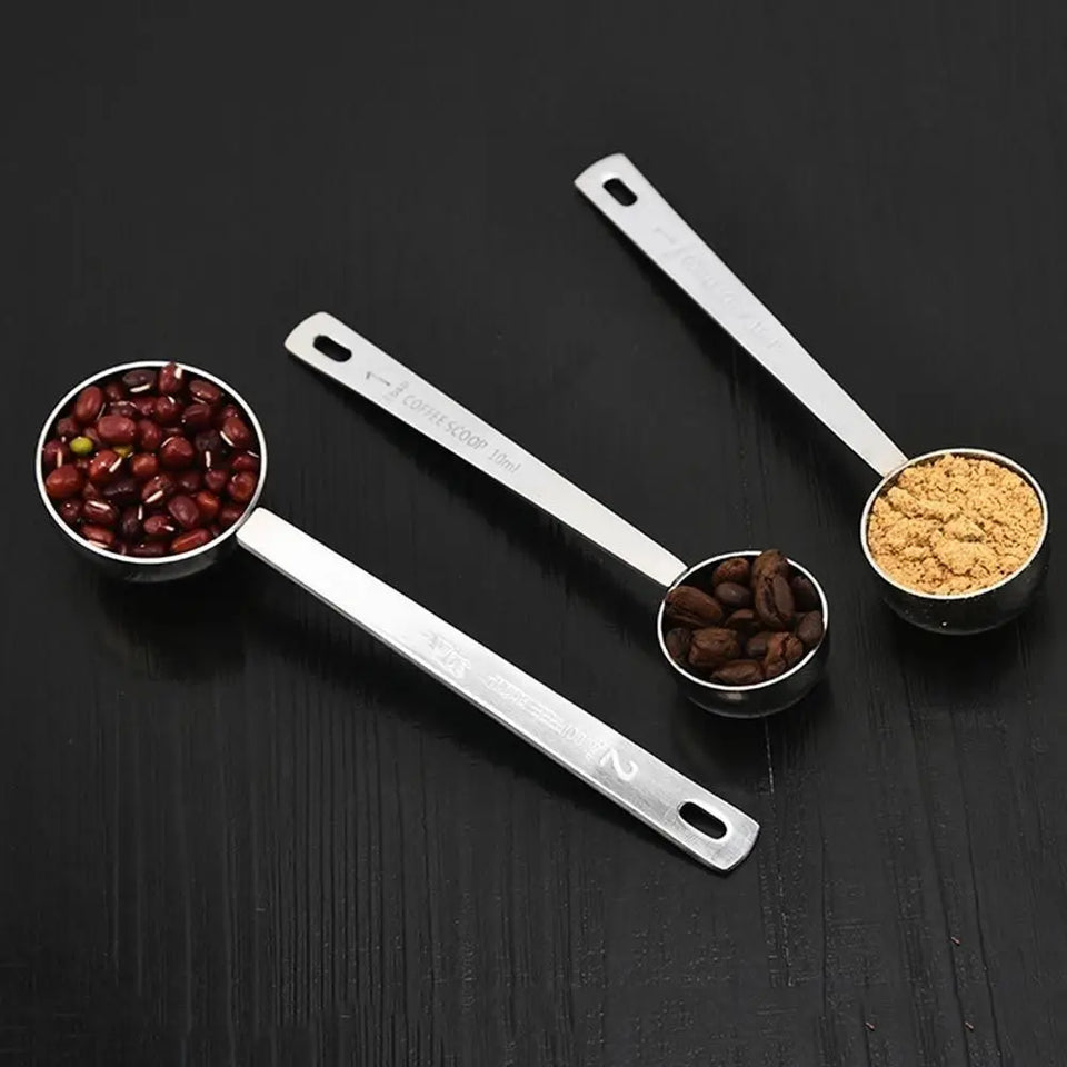 High-quality Stainless Steel Measuring Spoon Blending Thicken Coffee Scoop 5/10/15/20/30ML Powder Spoon Coffee