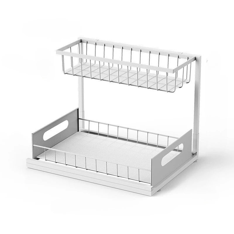 Organizer for Under The Sink on The Second Floor Featuring Sliding Drawers,Versatile Storage Rack for Bathrooms, Kitchens