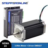 STEPPERONLINE Nema 23 Stepper Motor Open Loop Kit 3Nm 113mm and Driver DM542T for CNC Engraving Milling Machine