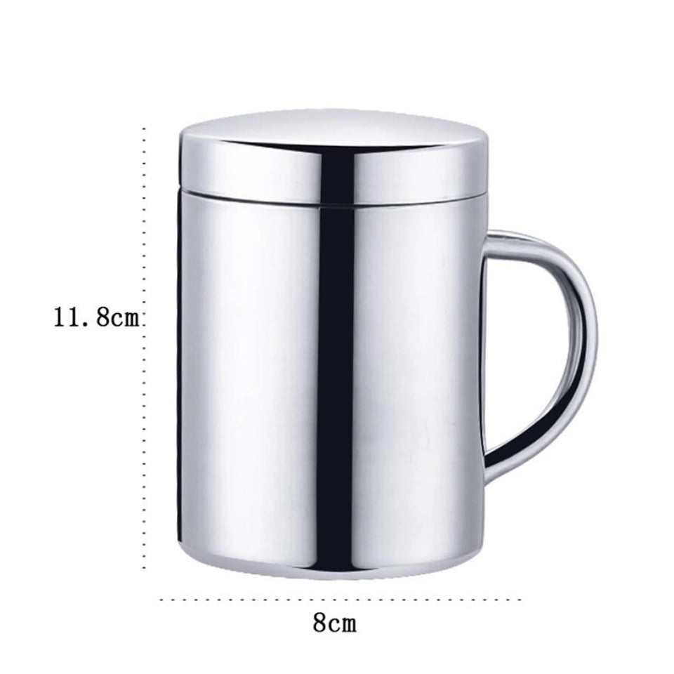 400/260/210ML 304 Stainless Steel Coffee Mug Double Insulation Drinking Cup Tea Cup with Lid