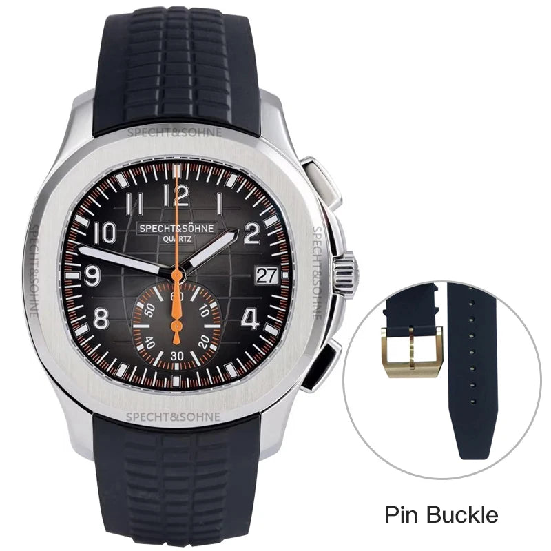 New Arrivals Specht&Sohne Brand Men Quartz Watches 40MM Rose Gold Stainless Steel  Male Functional 5167 Sports Wristwatch 5Bar