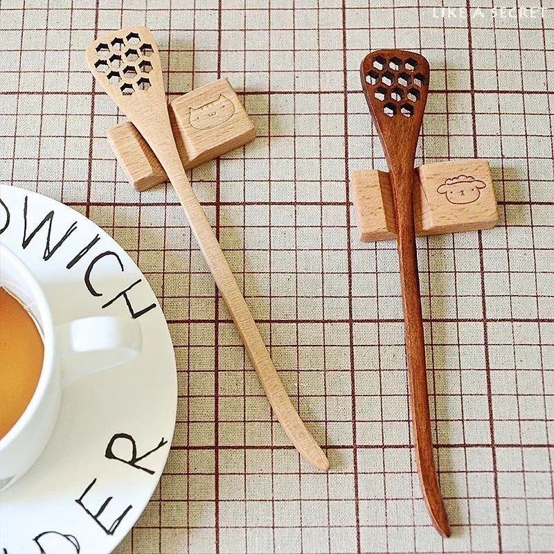 Environmentally Friendly Solid Wood Mixing Spoon Home Kitchen Utensil Spoon Creative Coffee Beverage Honey Mixing Tool Wholesale
