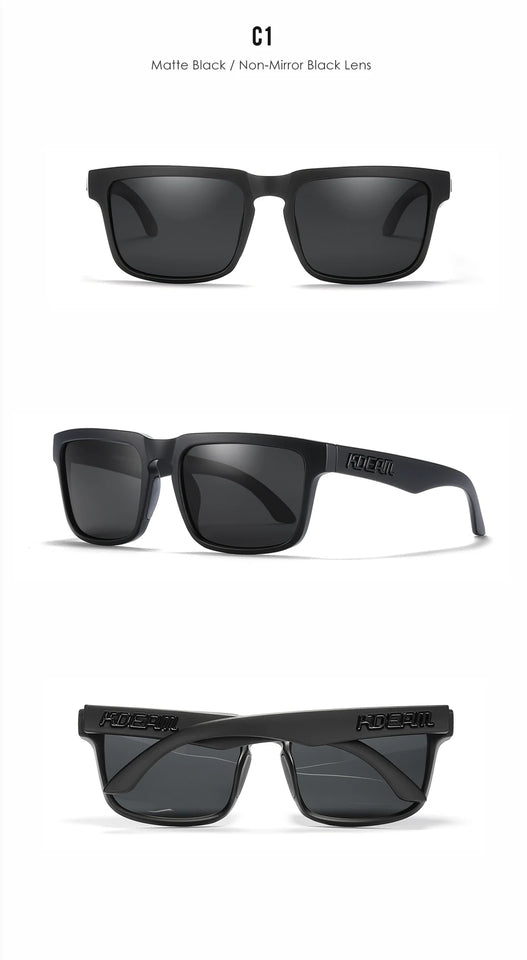 KDEAM New Arrivals Fashion Square Polarized Sunglasses For Men And Women Fishing Sun Glasses Colorful Lens With Hard Case